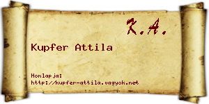 Kupfer Attila névjegykártya